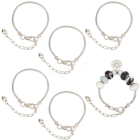 6Pcs Brass European Style Bracelet Jewelry Making PPJ-SC0001-02-1