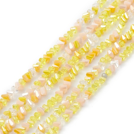 Gradient Color Electroplate Glass Bead Strands X1-GLAA-E042-02D-1