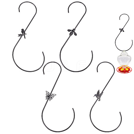 ANATTASOUL 4Pcs 4 Styles Iron Hanging Hooks FIND-AN0001-43-1