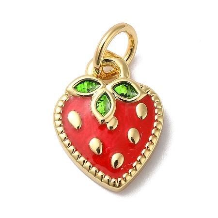 Rack Plating Brass Enamel Charms KK-B092-25G-1