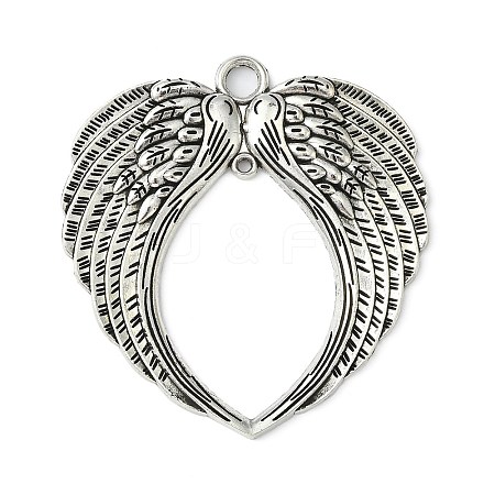 Tibetan Style Alloy Wing Large Pendants TIBEP-S100-AS-RS-1