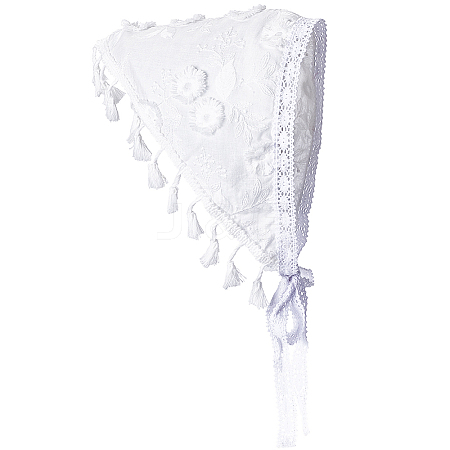 Flower Decor Lace Triangle Bandanas OHAR-WH20005-08A-1
