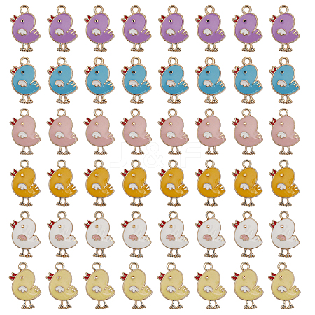 CHGCRAFT 48Pcs 6 Style Alloy Enamel Pendants ENAM-CA0001-70-1