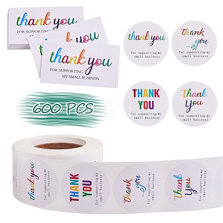 1 Roll Word Thank You Self Adhesive Paper Stickers DIY-SZ0007-83B-1