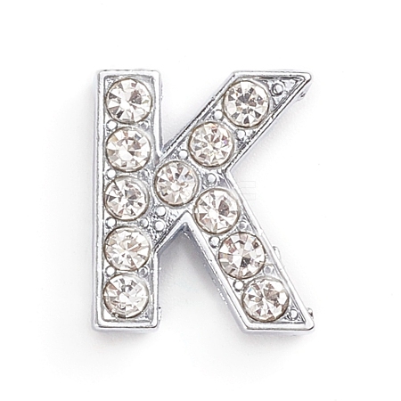 Alloy Slide Charms ALRI-WH0005-09K-P-1