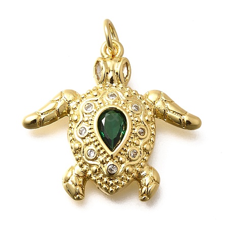 Brass Micro Pave Cubic Zirconia Pendants KK-B128-01G-1