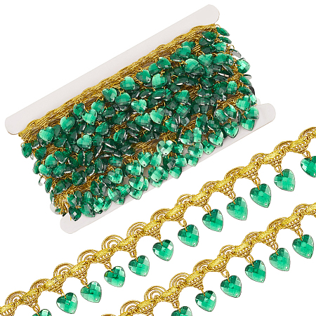 Polyester Lace Ribbon with Plastic Charms Tassel OCOR-WH0078-202A-03-1