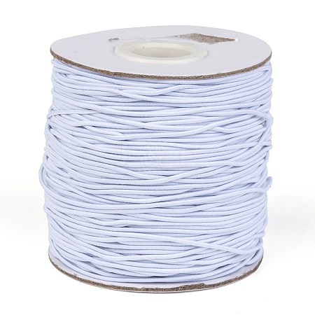  Jewelry Beads Findings Round Elastic Cord, with Nylon Outside and Rubber Inside, White, 1.2mm; 100m/roll