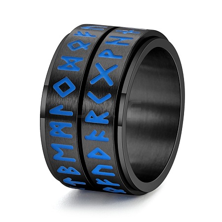 Rotating Luminous Titanium Steel Finger Rings for Men PW-WG84A74-08-1