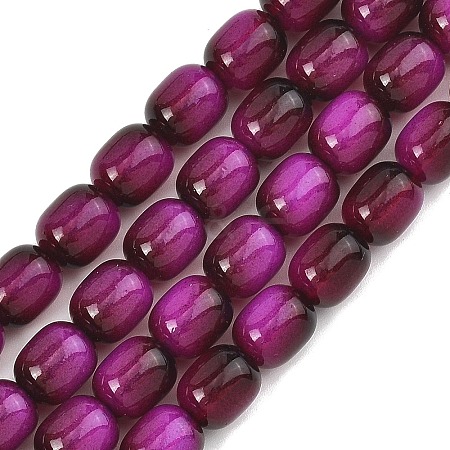 Dyed Imitation Tiger Eye Glass Beads Strands GLAA-H040-02D-1