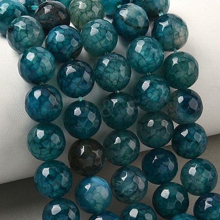 Natural Dragon Veins Agate(Dyed & Heated) Beads Strands G-M437-C01-01R-01-1