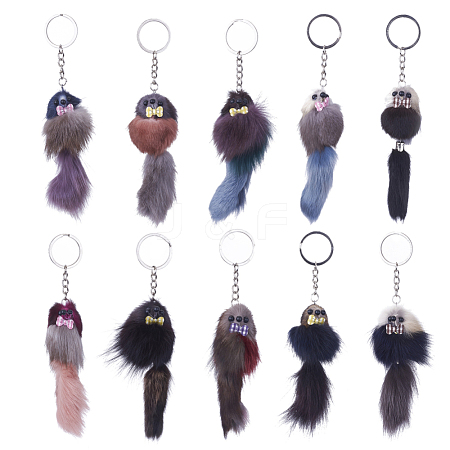 Faux Fur Squirrel Keychain KEYC-L025-R-1