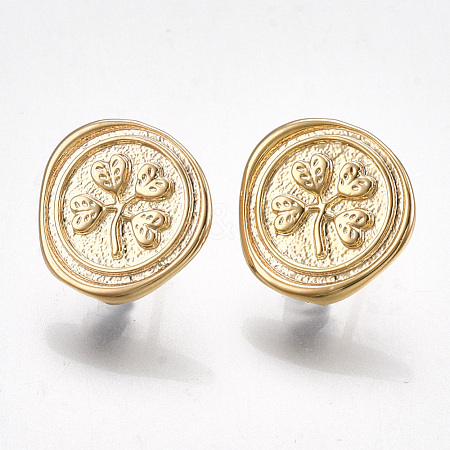 Brass Stud Earring Findings KK-T038-461G-1