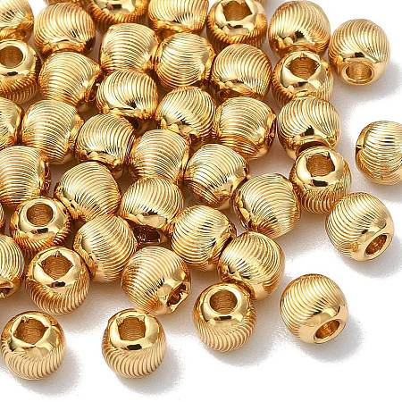SHEGRACE Brass Textured Round Beads XGRPCU658-297G-1