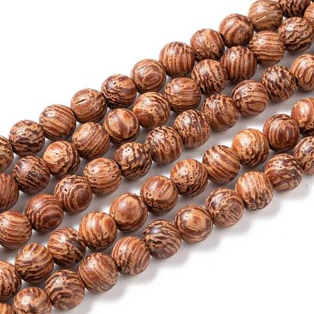 Wood Beads Strands WOOD-F008-03-B-1