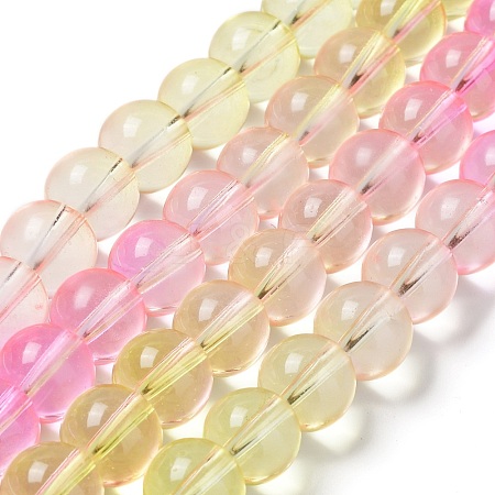 Baking Painted Transparent Glass Beads X1-DGLA-M001-10mm-05-1