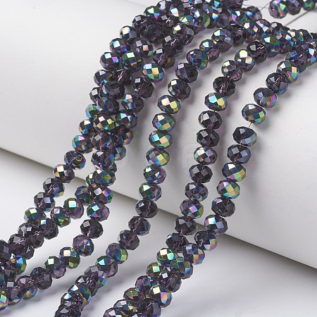 Electroplate Transparent Glass Beads Strands EGLA-A034-T2mm-Q09-1