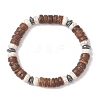 2Pcs Natural Coconut & Synthetic Turquoise Beads Stretch Bracelets for Men Women BJEW-JB12498-3
