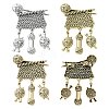3Pcs 3 Colors Knitting Zinc Alloy Lapel Pins for Backpack Clothes JEWB-CJ0003-56-1