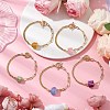 Electroplated Hexagon Prism Natural Quartz Link Bracelets BJEW-JB10753-2