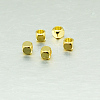 Cube Brass Spacer Beads KK-L015B-01G-1