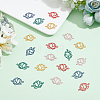 50Pcs 5 Colors Spray Painted 201 Stainless Steel Connector Charms STAS-DC0007-98-6