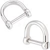 CHGCRAFT 2Pcs 304 Stainless Steel D-Ring Anchor Shackle Clasps STAS-CA0001-56A-1