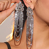 Exaggerated Leaf Tassel Brass Stud Earrings OH2518-1