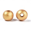 Spray Painted Round Natural Schima Wood Beads WOOD-A018-8mm-01-2