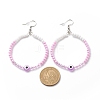 Resin Evil Eye & Acrylic Beaded Big Ring Dangle Earrings EJEW-JE04999-01-4