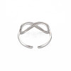 304 Stainless Steel Open Infinity Hollow Cuff Ring for Women RJEW-S405-198P-2
