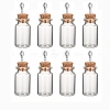 8Pcs Empty Glass Bottle European Dangle Charms PALLOY-JF03845-1