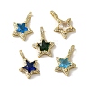 Brass Micro Pave Cubic Zirconia Pendants KK-C058-21G-1