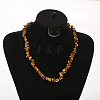 Natural Tiger Eye Chip Beaded Necklaces for Women FS-WG9F5E2-04-1