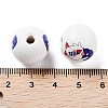 Independence Day Theme Wood European Beads WOOD-M011-07A-3