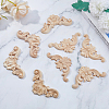 8Pcs 2 Styles Carved Wooden Corner Decoration WOOD-FH0002-28-5