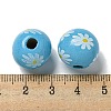 Printed Wood European Beads WOOD-G022-19I-3