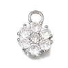 Brass Micro Pave Clear Cubic Zirconia Charms KK-K427-13B-P-1