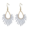 Stainless Steel with Glass Seed Beads Dangle Earrings EJEW-MZ00826-3