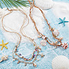 ANATTASOUL 2Pcs 2 Styles Natural Shell Pendants Bib Necklaces Set with Polyester Cords NJEW-AN0001-66-7