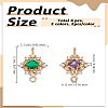 4Pcs 2 Colors Brass Micro Pave Clear Cubic Zirconia Rhombus Links Connectors KK-LP0004-57-2