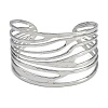 Non-Tarnish Stylish European and American Style 304 Stainless Steel Cuff Bangles for Women BJEW-Z077-03P-2