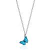 Gradient Color Butterfly Alloy Enamel Pendant Necklaces for Women WG8E54A-02-2