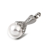 304 Stainless Steel & ABS Plastic Pearl Memorial Pendants PL-CBA387B-01P-2