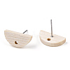 Ash Wood Stud Earring Findings EJEW-N017-011N-3