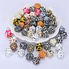 Colorful Pattern Printed Silicone Focal Beads LS-SI-JX0022A-12-5