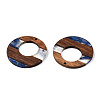 Transparent Resin & Walnut Wood Pendants RESI-ZX017-70-2