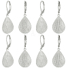 4 Pairs Teardrop Brass Leverback Earrings EJEW-HS0001-21P-1