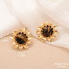Alloy Natural Tiger Eye Stud Earrings FS-WGA185A-11-1