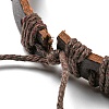 6Pcs 6 Style Adjustable Braided Imitation Leather Cord Bracelet Sets BJEW-F458-04-5
